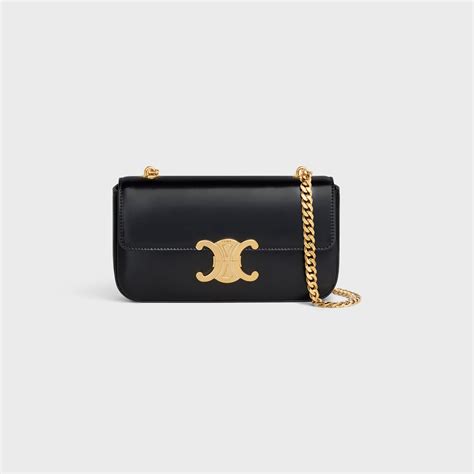 celine black and gold bag|Celine shoulder bag black.